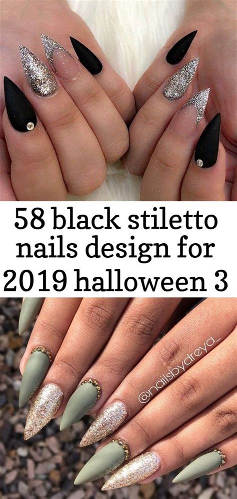 58 Black Stiletto Nails Design For 2019 Halloween 3 Black Stiletto