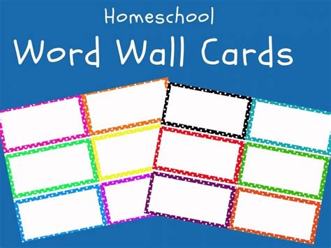 Word Wall Cards Template The Student Shed