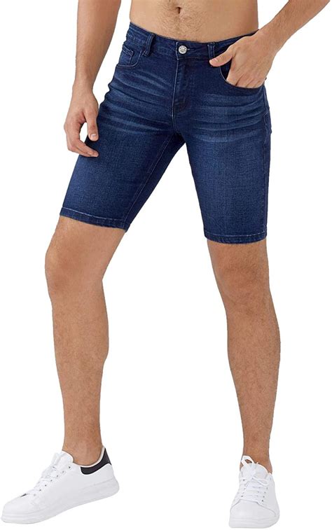 Zlz Slim Ripped Jean Short For Men Mens Casual Stretch Slim Fit Denim Short Ebay