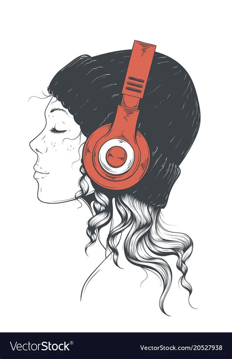 Cartoon Girl With Headphones