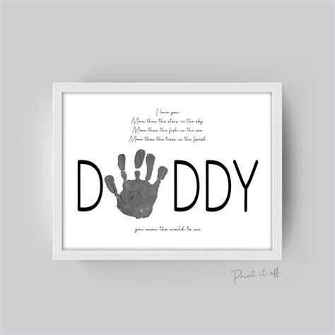 Handprint Art Craft Daddy Dad Poem Fathers Day Kids Etsy In