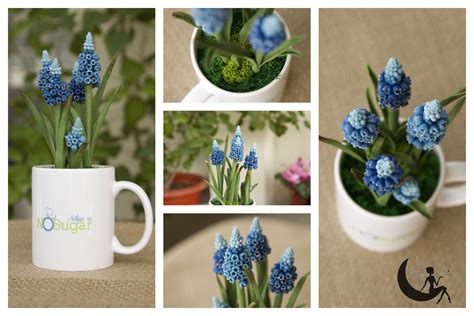 Cold Porcelain Muscari Arrangement In A Cup Nosugarshopro Loved It