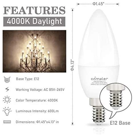 Type B Small Light Bulb Candelabra Led Light Bulb E12 Small Base 4000k