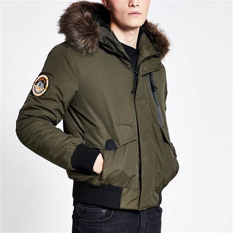 Superdry Synthetic Superdry Khaki Everest Bomber Jacket In Green For
