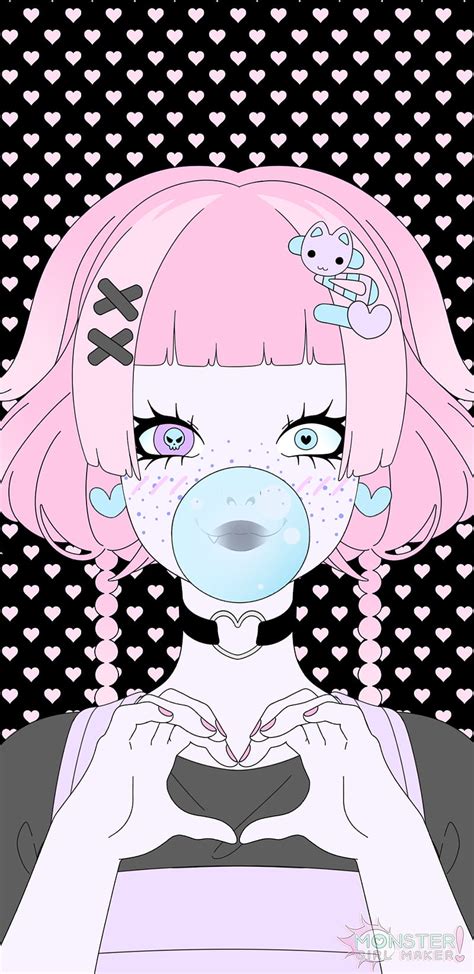 Pastel Kat Creepy Cute Cute Emo Goth Grunge Heart Kawaii Pastel