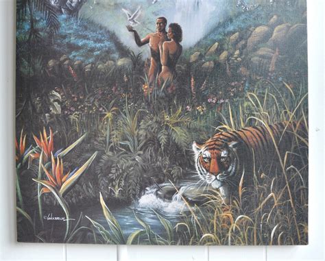 90s African American Adam And Eve Garden Of Eden Lithograph On Etsy