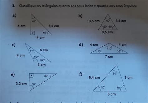 Classificação De Triangulos Exercicios Edubrainaz