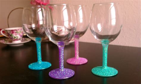 Most wine glasses are stemware, that is they are goblets composed of three parts: Cupcakes & Couture: DIY Glitter Wine Glasses