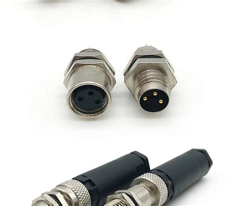 Male And Female Circular 3 Pin Ip67 Waterproof M8 Connector Buy M8