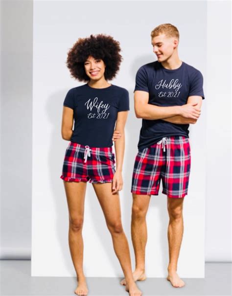 Couple Matching Pyjama Setjust Married Pyjamasgifts For Etsy Uk