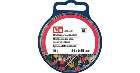 Prym Plastic Headed Steel Dressmaking Pins 34 X 0 65mm 15g 028490