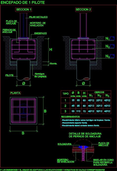 Battery Pile Cap Dwg Detail For Autocad • Designs Cad