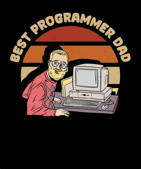 Retro Coder Father Coding Developer Vintage Programmer Dad Digital