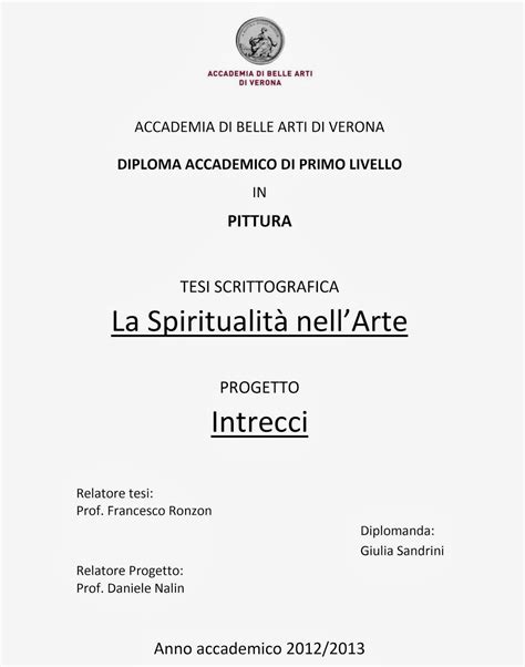 Accademia Di Belle Arti Di Verona Diploma Accademico Di Primo Livello