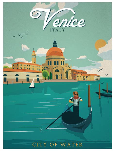 Vintage Venice Travel Poster Vintage Travel Posters Venice Travel