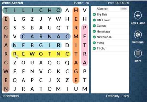 This word game has a custom designed interface. Windows 10 Word Search Game App with Endless Puzzles