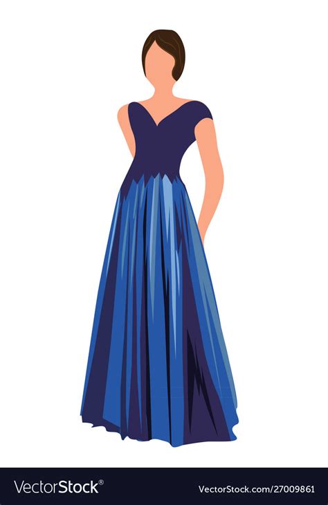 A Young Woman In An Evening Gown Royalty Free Vector Image