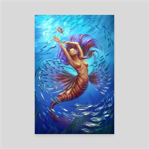 Lionfish Mermaid An Art Canvas By Maddy Inprnt