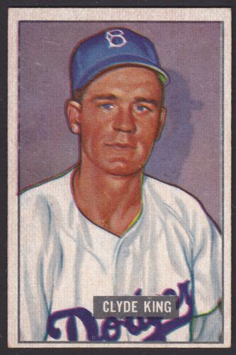1951 Bowman 299 Clyde King Brooklyn Dodgers High Number Baseball Card