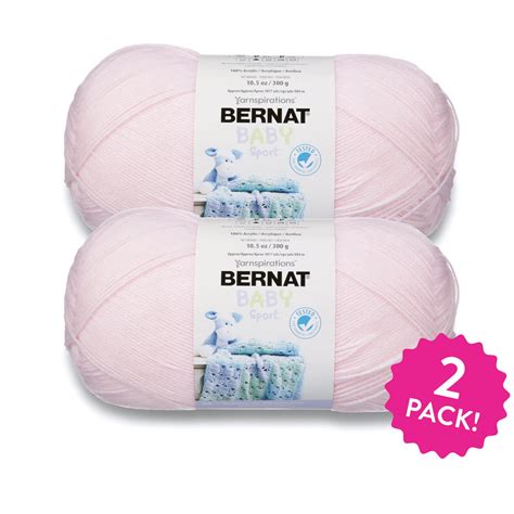 Bernat Baby Sport Yarn Baby Pink 105oz300g Light Acrylic 2 Pack