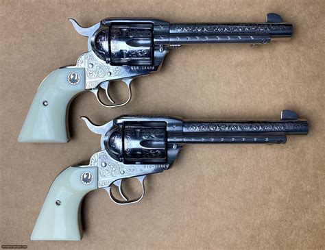 Consecutive Pair 2 1 Of 1000 Engraved Ruger Vaquero 45 Colt 55 5119