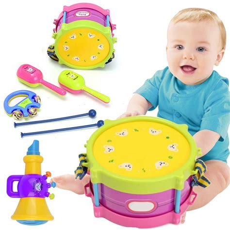 5pcsset Baby Boy Girl Drum Musical Instruments Drum Set Children Toys