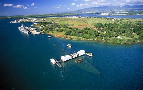 Hawaii Oahu Pearl Harbor Aerial U S S Arizona Photograph By Photo