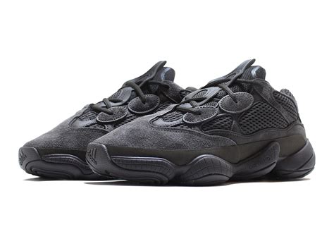 The silhouette features a 'utility black' suede upper with mesh paneling throughout. adidas Yeezy 500 Utility Black 2020 Release Reminder ...