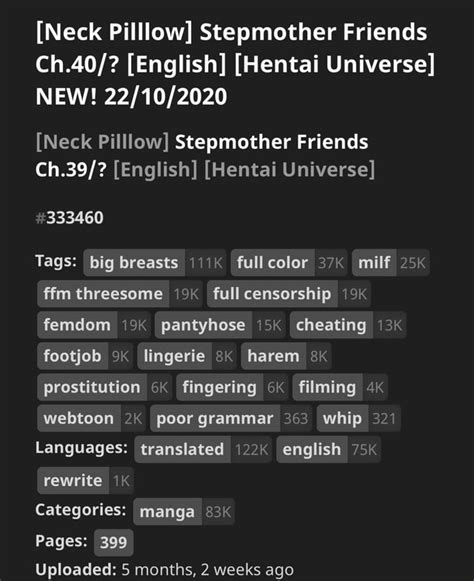 Neck Pilllow Stepmother Friends Ch40 English Hentai Universe New Neck Pilllow