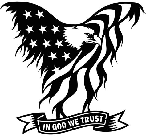 Usa Flag Eagle In God We Trust Sign Plasma Laser Dxf Cut File