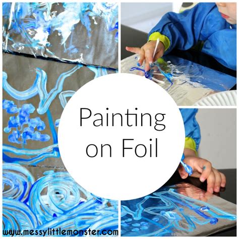Painting On Foil Van Gogh Starry Night Art For Kids Messy Little