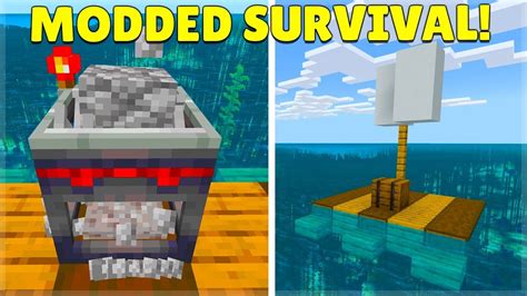 The Best Modded Map Raft Survival For Mcpebedrock Edition Youtube