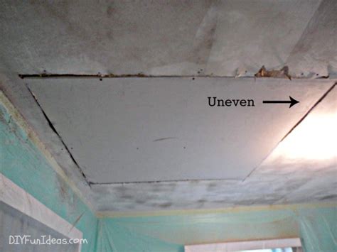 This drywall repair process requires the use of added wood framing to hold the new patch in place. HOW TO REPAIR A HOLE IN YOUR CEILING DRYWALL