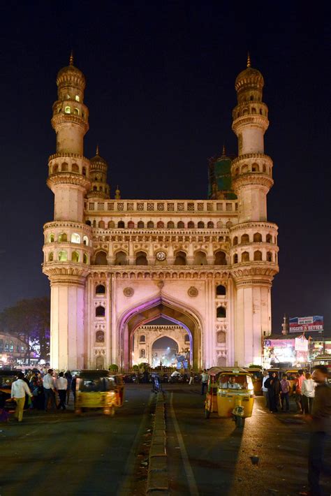 India Telangana Hyderabad Charminar Mosque At Night Flickr