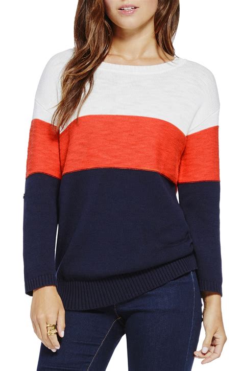 Two By Vince Camuto Colorblock Roll Sleeve Sweater Nordstrom