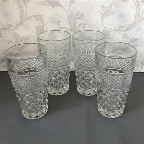 Wexford Clear Ice Tea Tumblers Set Of 4 Pint Glasses 6 1 4 Tall Tumblers Anchor Hocking Glass