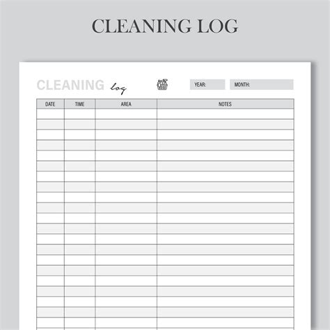 Printable Cleaning Log Cleaning Tracker Cleaned House Etsy