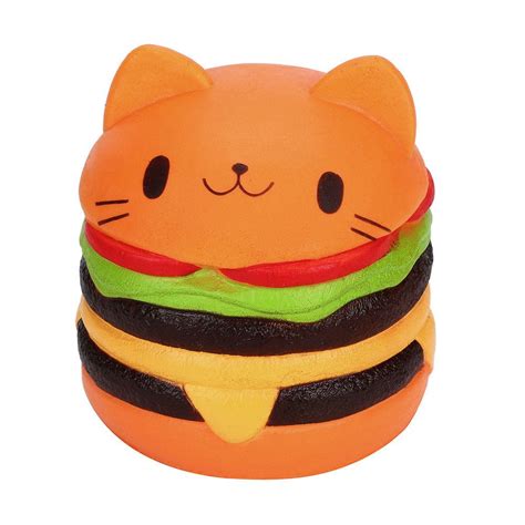 Jumbo Cartoon Cat Hamburger Toy Catloversparadise101 Soft Toy