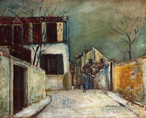 Maurice Utrillo Rue Du Mont Cenis In The Snow Oil Painting