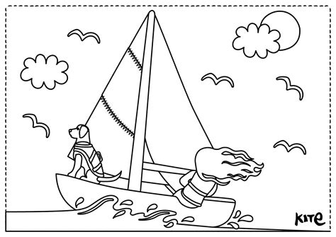 Kleurplaten van Kite Olifant en Muis