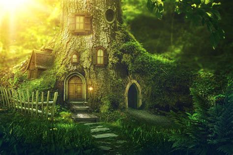 Enchanted Forest Tree House Fantasy Tree Magical Forest