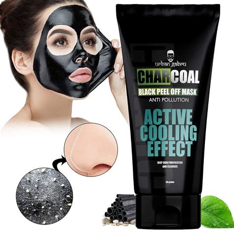 urbangabru charcoal peel off mask remove blackheads and whiteheads deep skin purifying cleansing