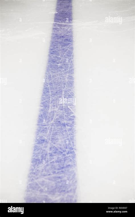 Blue Line On Ice Hockey Rink Stock Photo Alamy