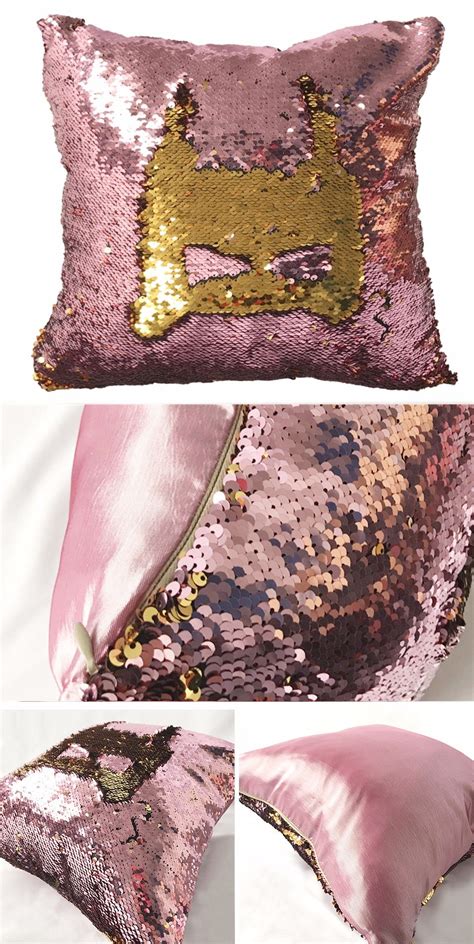 Beddingoutlet Diy Mermaid Sequin Cushion Cover Magical Pink Throw