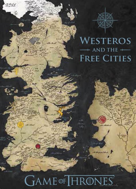 Game Of Thrones Westeros And Essos Map Poster 24 X 36