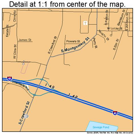 Clarksville Arkansas Street Map 0514140