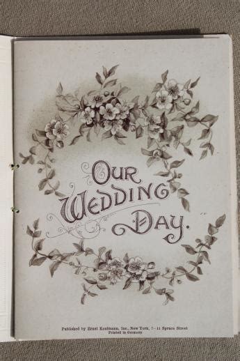 9.5 x 11.5 • pages: antique German litho print Wedding Day record memory book ...