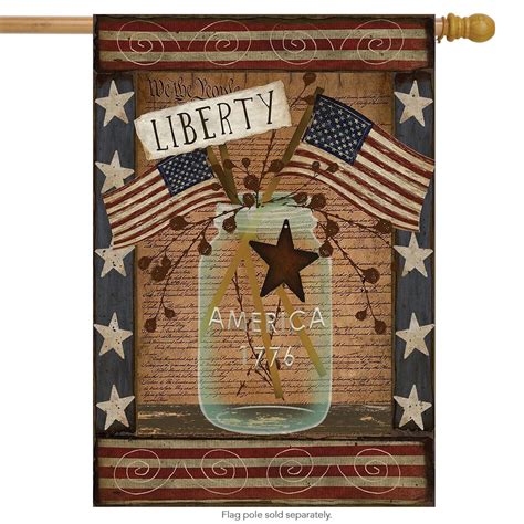 Liberty Patriotic House Flag Primitive 4th Of July Usa 28 X 40