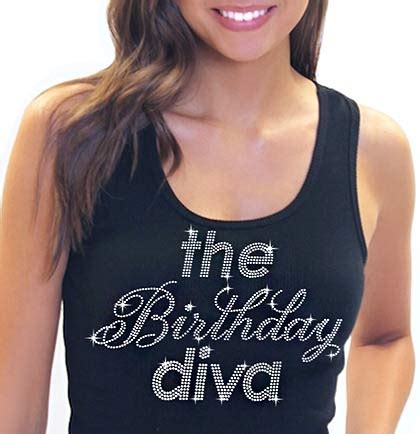 Junior fit ladies' tank top. The Birthday Diva Rhinestone Tank Top | Sweet 16 Shirts