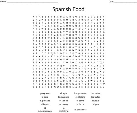 Printable Spanish Word Search Answers Word Search Printable